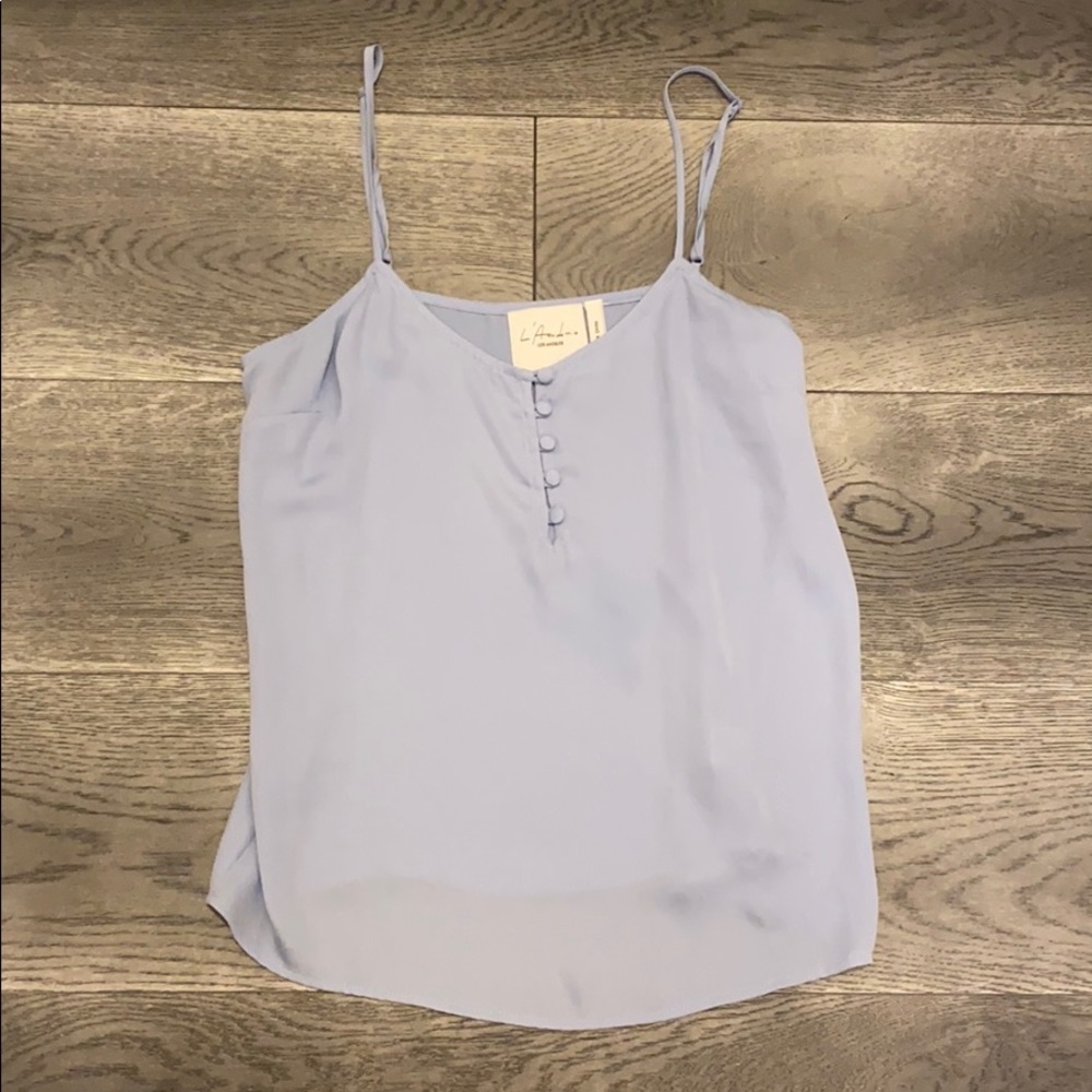 L’Academie tank top with buttons